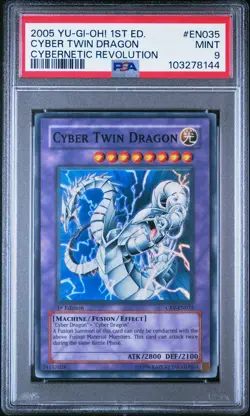 Yu-Gi-Oh! - Cyber Twin Dragon 2005 CRV-EN035 1st Edition PSA 9 - Image 1