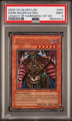 Yu-Gi-Oh! - Legacy of Darkness Dark Ruler Ha Des 2003 LOD-001 1st Edition PSA 9 - Image 1