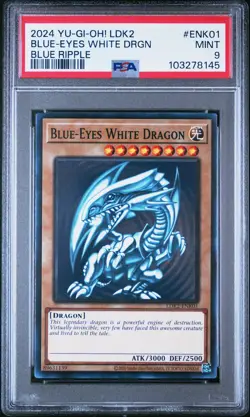 Yu-Gi-Oh! - Blue-Eyes White Dragon 2024 LDK2-ENK01 Blue Ripple PSA 9 - Image 1