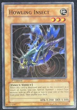 Yu-Gi-Oh Howling Insect SOD-EN025 Soul Of The Duelist 1st Edition EN Vintage - Image 1