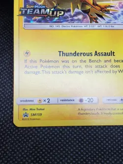 Zapdos SM159 Holo Rare, SM Team Up Prerelease Promo Stamped, Pokemon Card, NM - Image 5