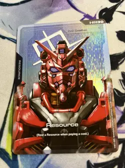 Gundam TCG Card Game Dual Impact Foil Resource GD02 C+ R-013 Red Gundam NM - Image 1