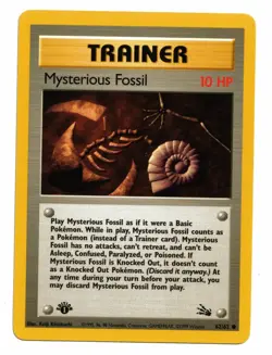 Pokemon Card: Mysterious Fossil 62/62 1st Edition Fossil Set Rare! - Image 1