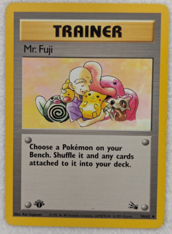 1999 Trainer Mr Fuji #58 Fossil Regular Pokemon Card Uncommon 1st Edition - Image 2