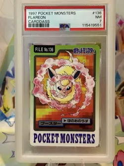 1997 Pocket Monsters Carddass Flareon 136 Psa 7 - Image 1