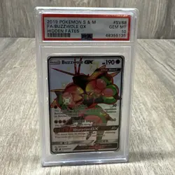 Pokemon TCG Buzzwole GX Hidden Fates Shiny Vault SV68 PSA 10 - Image 1