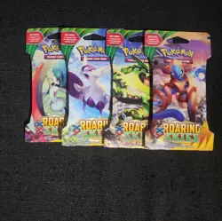 Pokemon XY Roaring Skies Booster Sleeved Blister Pack Art Set (4 Packs) Sealed - Image 1