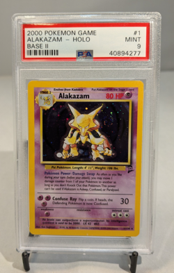 2000 Pokemon Base Set 2 Alakazam Holo Rare #1 PSA 9 Swirl - Image 1