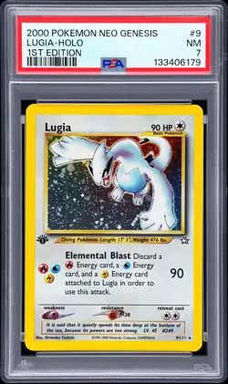 2000 POKEMON NEO GENESIS 1ST ED #9 LUGIA-HOLO PSA 7 - Image 1