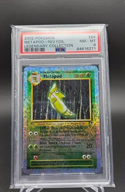 Pokemon Legendary Collection Reverse Holo Foil Metapod 54/110 PSA 8 - Image 1
