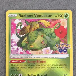 Radiant Venusaur 004/078 Radiant Rare Holo Foil Pokemon Go TCG - NM/M - Image 3