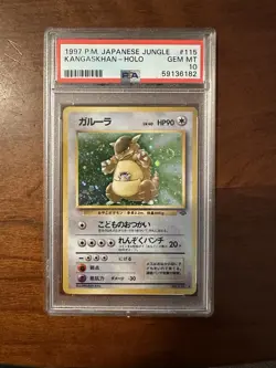 1997 Pokemon Japanese Jungle Kangaskhan Holo Rare #115 PSA 10 GEM MINT - Image 1