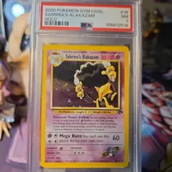 Pokemon PSA 7 Sabrina's Alakazam 16/132 Gym Challenge Holo SWIRL - Image 1