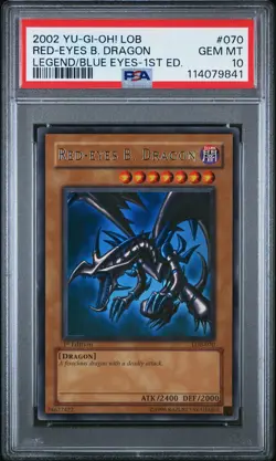 2002 YU-GI-OH! LOB-LEGEND OF BLUE EYES WHITE DRAGON RED-EYES B. DRAGON PSA 10 - Image 1