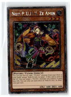 2025 Quarter Century Stampede Noh-P.U.N.K. Ze Amin #RA04-EN293 Platinum Secret - Image 1