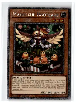 2025 Quarter Century Stampede Madolche Hootcake #RA04-EN206 Platinum Secret Rare - Image 1