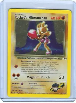 Rockets Hitmonchan Gym Heroes Trading Card 11/132 - Image 1