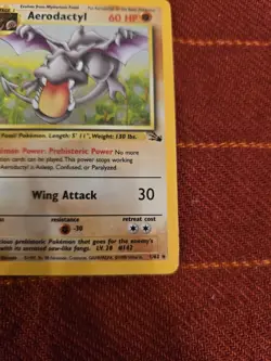Aerodactyl 1/62 Fossil Unlimited 1999 Pokemon Card Holo Rare NM - Image 3