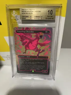 BGS 10 Traveling Chocobo (borderless)(Neon Ink Pink) Final Fantasy Foil Graded - Image 1