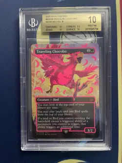 BGS 10 Traveling Chocobo (borderless)(Neon Ink Pink) Final Fantasy Foil Graded - Image 2