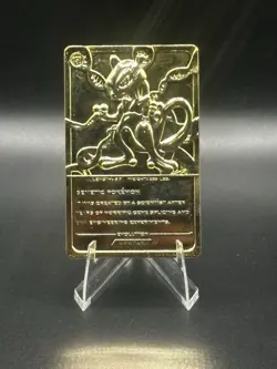 1999 Burger King Limited Edition Pokemon Trading Card 23K Gold Plated Mewtwo - Image 2