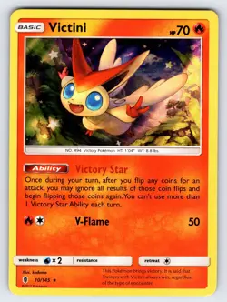 Victini 10/145 2017 S&M Guardians Rising Pokemon Card Nintendo Holo Rare Nm/Vlp - Image 1