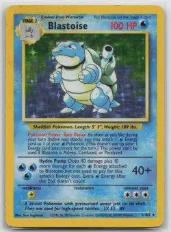 Pokemon Card Blastoise Holo Rare Base Set 002/102 HP - Image 1