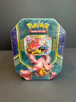2016 Volcanion Tin Sealed Pokemon Card | 4 x Booster Pack XY-generation assort. - Image 1