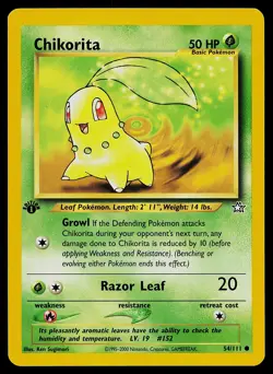 Pokemon Card - Chikorita 1st Edition Neo Genesis 54/111 Common - Image 1