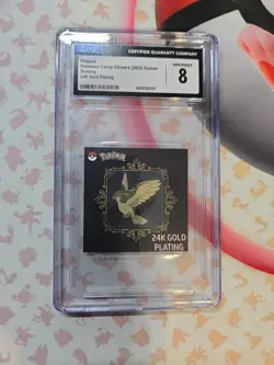 Amazing! Pidgeot 24k Gold Plated Pokemon Candy Sticker CGC 8 - Image 2