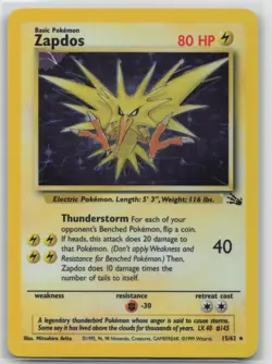 Zapdos - Holo - 15/62 Fossil - Pokemon TCG - 1999 15/62 VLP - Image 1