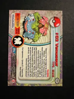 Pokemon Topps Series 1 Blue Logo #03 Venusaur - Image 2