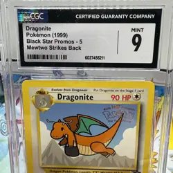 Pokemon TCG Graded CGC 9 Dragonite Black Star Promo 5 WB STAMPED Mewtwo Strikes - Image 2