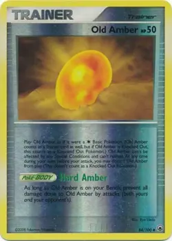 Moderately Played, English Pokemon Reverse Holo Old Amber - 84/100 - Uncommon - - Image 1