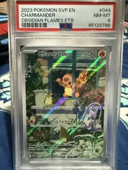 2023 Pokemon Obsidian Flames ETB Promo Charmander PSA 8 #044 - Image 1