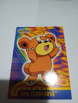 Mint/Nm Glossy Rare 2001 Topps Pokemon - Johto Teddiursa #216 Cute Blue Logo - Image 2