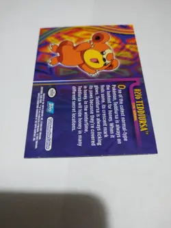 Mint/Nm Glossy Rare 2001 Topps Pokemon - Johto Teddiursa #216 Cute Blue Logo - Image 3