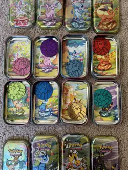 Pokemon Prismatic Evolutions Opened Mini Tins Empty No Packs, Set Of 8 - Image 3