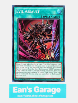 YuGiOh Evil Assault 1st Edition SUDA-EN052 Super Rare - MN - Image 1