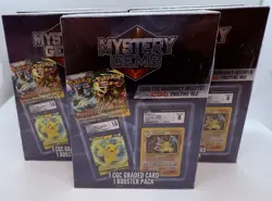 (Lot of 5) - 2025 Pokemon TCG Mystery Gems (1 Graded Card, 1 Booster Pack) NEW - Image 2