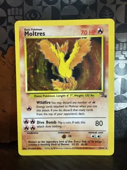 Moltres Holo Rare Fossil Base Set 1999 Pokemon Card 12/62 - Image 1