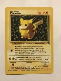 Pokemon "Ivy" PIKACHU Card BLACK STAR PROMO Set #1 Wizard of the Coast League NM - Image 1