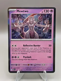 Pokemon TCG Mewtwo Holo Rare Card 150/165 Scarlet & Violet 151 - Image 1
