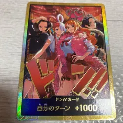 Don!! Gold Card Nami Hancock Robin Uta NM ONE PIECE Card Game Heroines Edition - Image 1