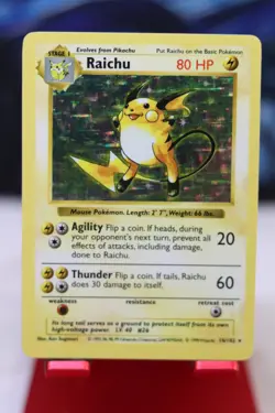 Raichu 14/102 Holo Rare Wotc Original Vintage Base Set Pokemon Card MP HP - Image 1