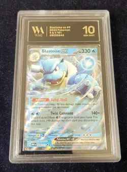 Graded WAG Gem Mint 10 Blastoise Ex #9 Pokemon Card 151 Slab - Image 1