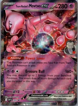 Pokemon Card Team Rocket's Mewtwo EX 205 Black Star Promo - Near Mint - Image 1