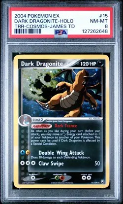 2004 POKEMON EX TEAM ROCKET RETURNS #15 DARK DRAGONITE-HOLO PSA 8 - Image 1