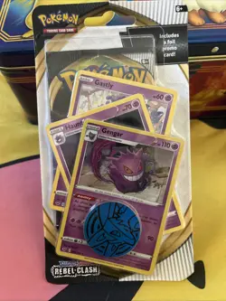 Pokemon Sword & Shield Rebel Clash Blister Pack Gengar Sealed - Image 1