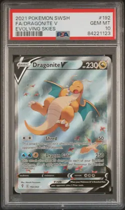 Pokemon 2021 Dragonite V 192/203 Alt Art Evolving Skies GEM MINT PSA 10 - Image 1
